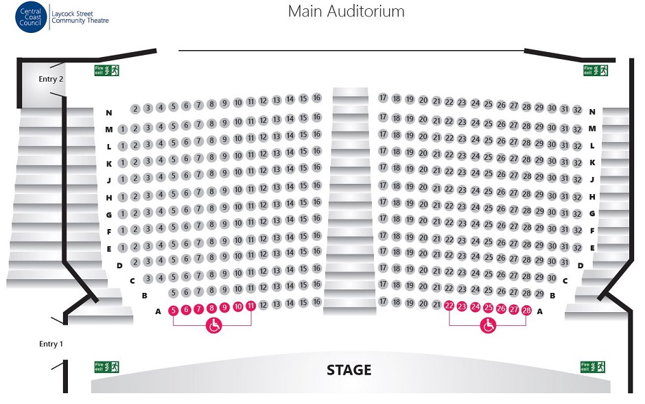 Laycock Theatre Seating Map