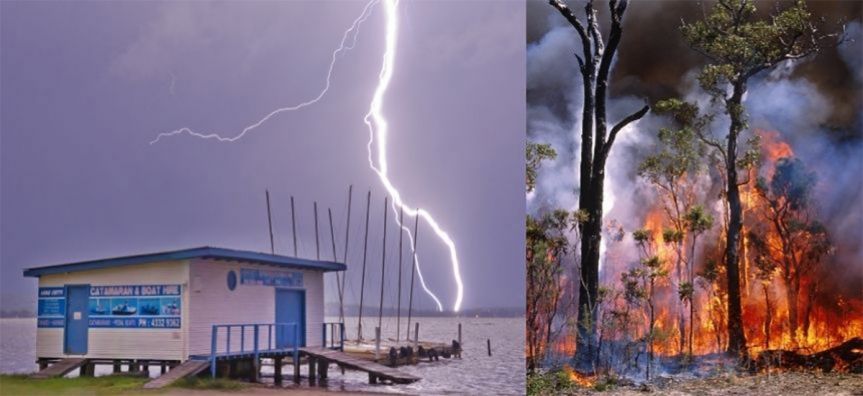 Lightning strike and bushfire Lightning strike and bushfire