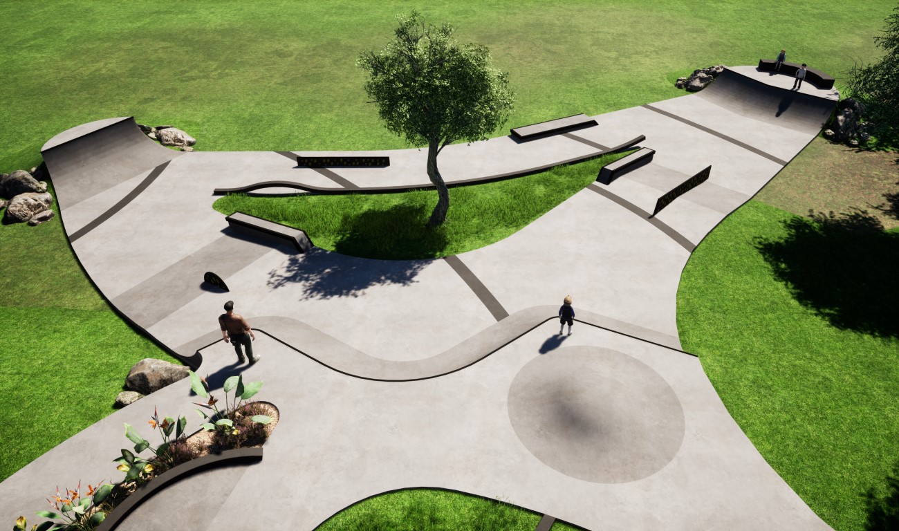 concept plans of a skate park 