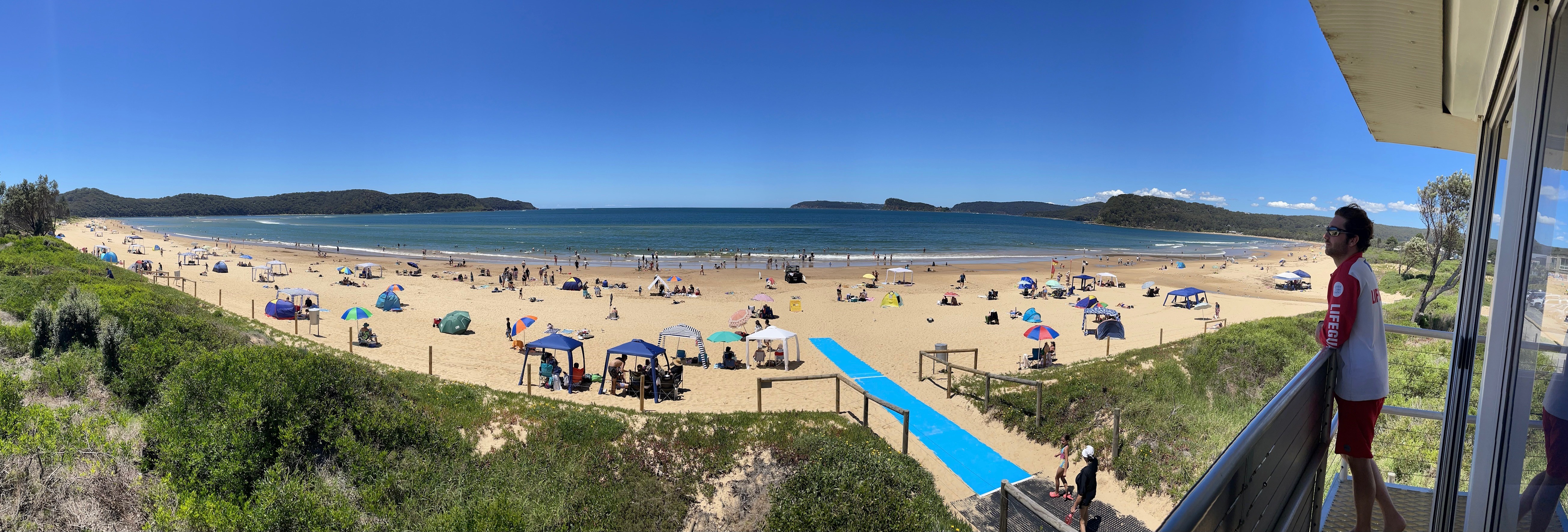 view of Ocean Beach Umina from the lifeguard tower