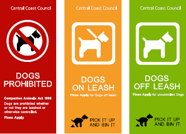 Central Coast - Designated Dog Off-Leash Signs