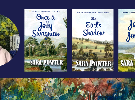 Decorative image of author Sara Powter and three of her book covers