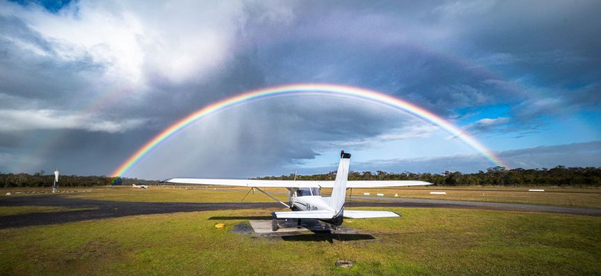 Warnervale ALA - plane and rainbow